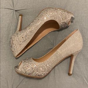Sparkly silver heels